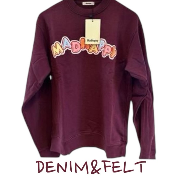 MADHAPPY Crush Universal Crewneck in Port Candy Block Letters | Wine | NEW/NWT♥️ - Picture 2 of 11